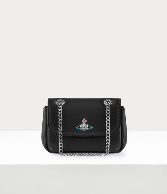 Vivienne Westwood Nappa Small Purse With Chain in BLACK